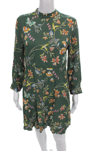 Velvet by Graham & Spencer Women Shift Dress Green Long Sleeve Size XS