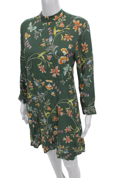 Velvet by Graham & Spencer Women Shift Dress Green Long Sleeve Size XS