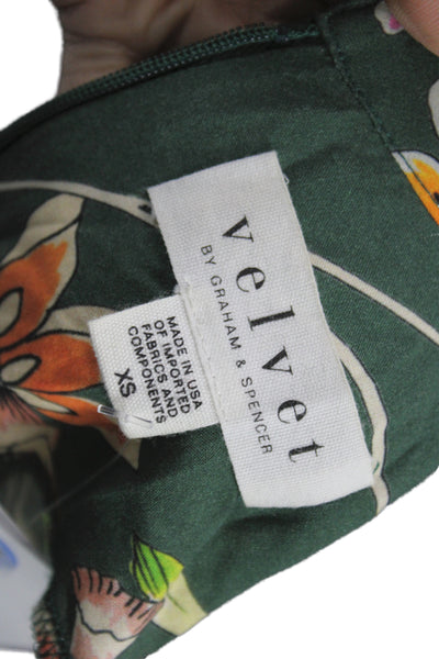 Velvet by Graham & Spencer Women Shift Dress Green Long Sleeve Size XS
