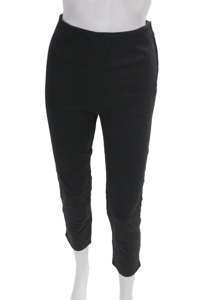 Doen Womens Ankle Pants Black 96% Cotton Button Solid Minimalist Size 4