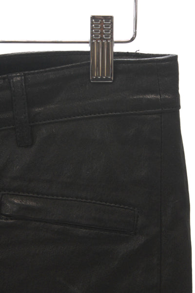 J Crew Women Black Leather Ankle Pants Size 0