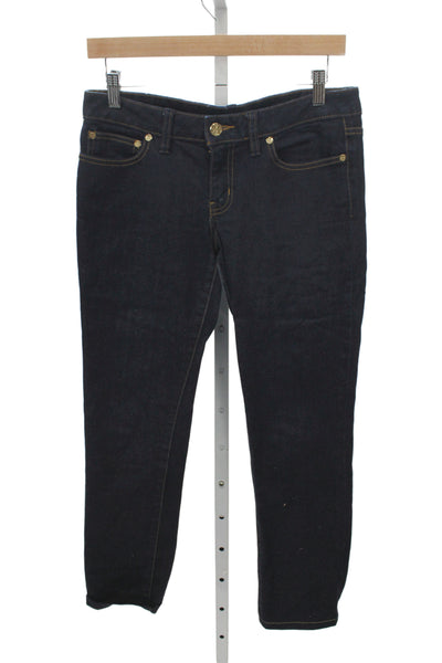 Tory Burch Womens Skinny Jeans Blue Cotton Low Rise Size 27
