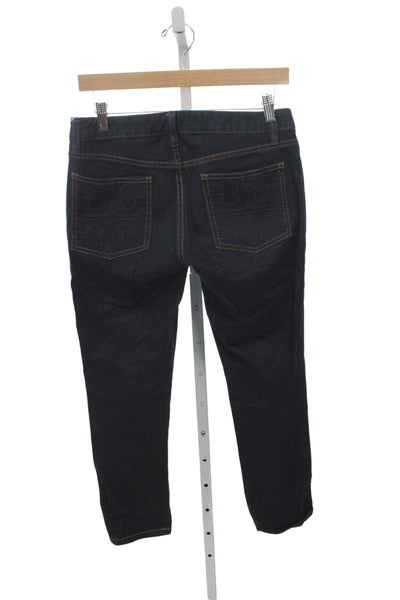 Tory Burch Womens Skinny Jeans Blue Cotton Low Rise Size 27