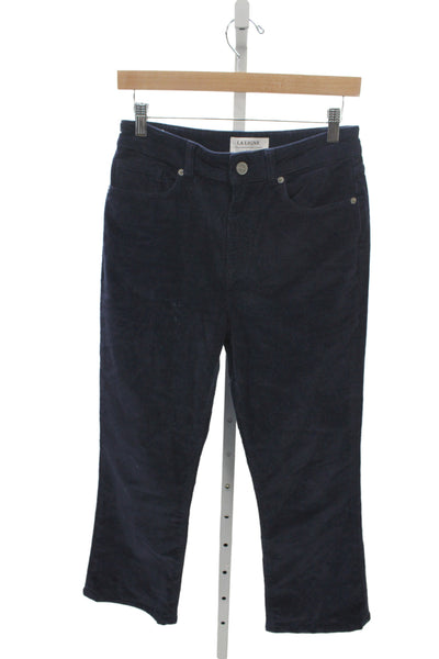 La Ligne Women Cropped Jeans Blue Cotton Button Solid Size 26