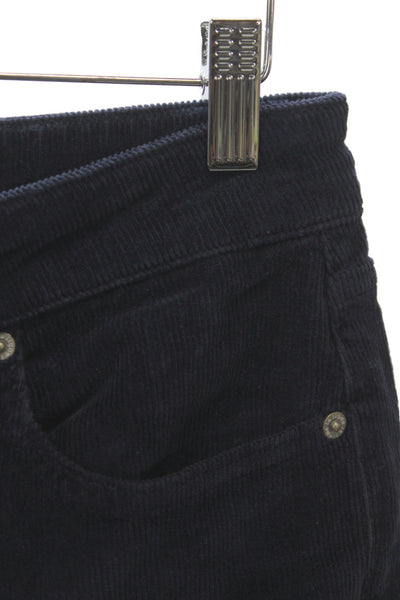 La Ligne Women Cropped Jeans Blue Cotton Button Solid Size 26