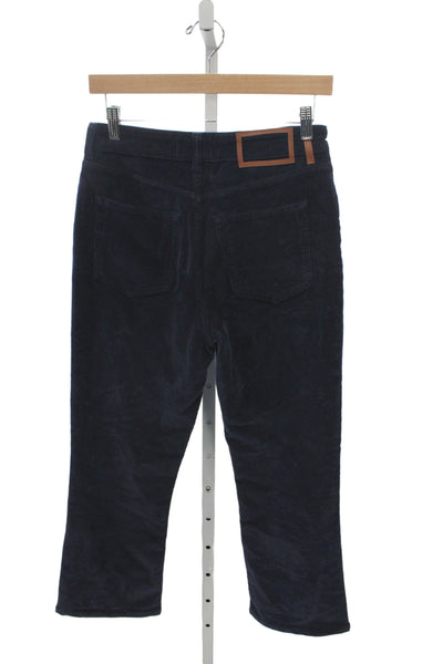 La Ligne Women Cropped Jeans Blue Cotton Button Solid Size 26