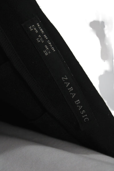 Zara Basic Womens Black Straight Pencil Skirt Knee Length Polyester Size M