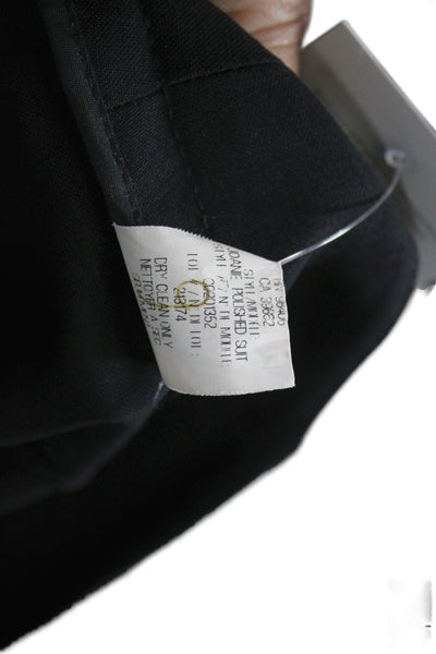 Theory Women Black Wool Straight Pencil Skirt Zip Knee Length Size 6