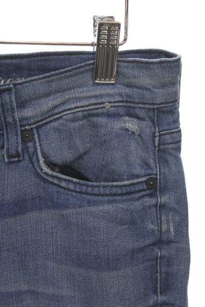 7 For All Mankind Women Skinny Blue Mid-Rise Cotton Jeans Size 27