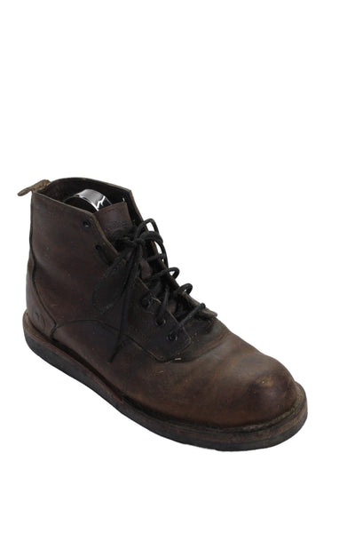 Vibram Mens Leather Lace Up Work Boots Brown Size 10.5