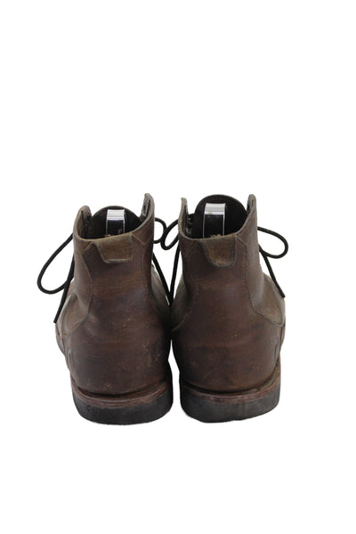 Vibram Mens Leather Lace Up Work Boots Brown Size 10.5
