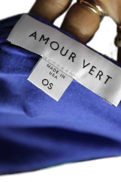 Amour Vert Womens Blue V-Neck T-Shirt Short Sleeve 96% Modal Size One Size