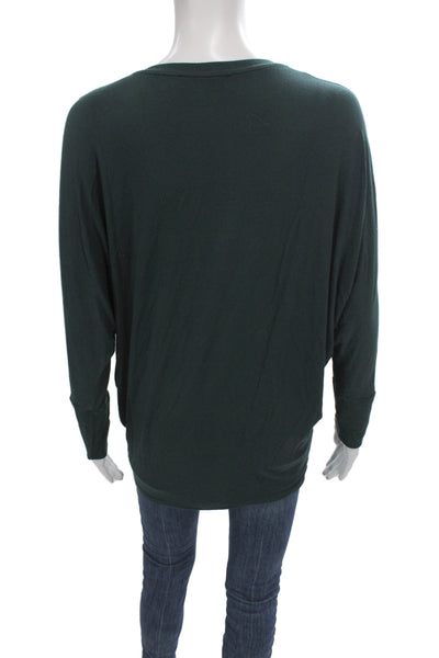 Amour Vert Women Tunic T-Shirt Green Scoop Neck Long Sleeve Modal Size One Size