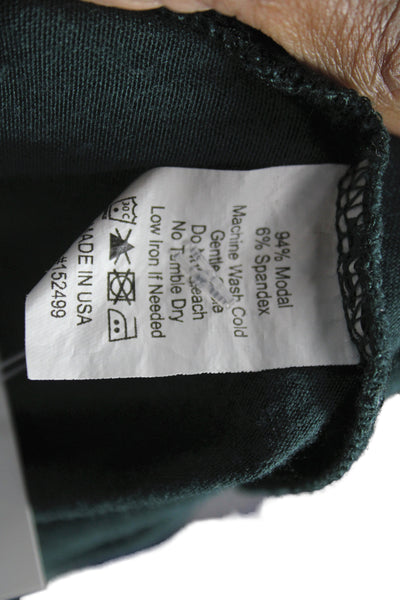 Amour Vert Women Tunic T-Shirt Green Scoop Neck Long Sleeve Modal Size One Size