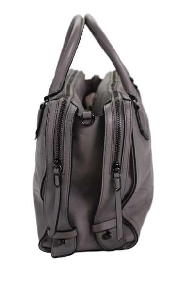 Botkier Womens Leather Top Handle Zipper Closure Shoulder Handbag Grey