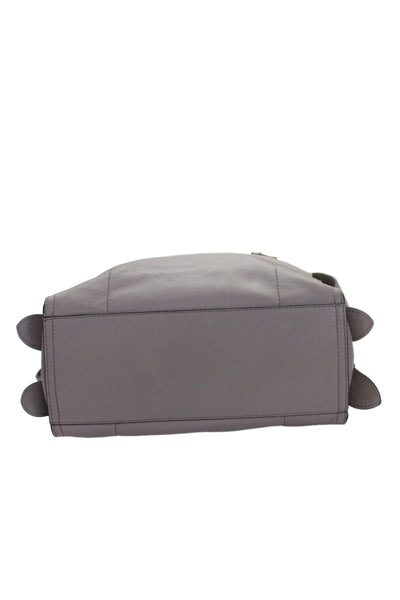 Botkier Womens Leather Top Handle Zipper Closure Shoulder Handbag Grey