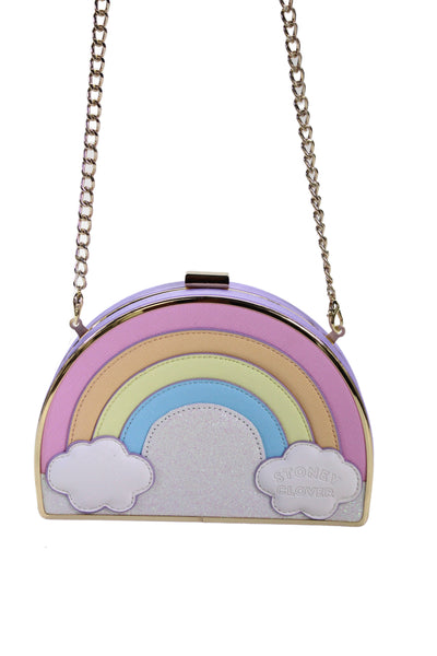 Stoney Clover Lane Womens Rainbow Crossbody Shoulder Handbag Multi Colored