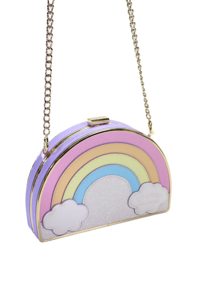Stoney Clover Lane Womens Rainbow Crossbody Shoulder Handbag Multi Colored