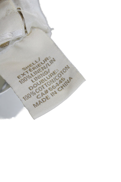 J Crew Women Mini Linen Skirt White Pull On Short Casual Size 8