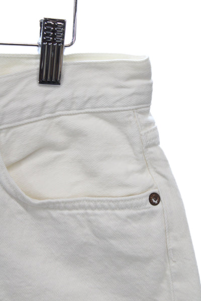 Agolde Womens Cut-Off Shorts Ivory Regenerative Cotton Button Casual Size 29