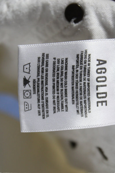 Agolde Womens Cut-Off Shorts Ivory Regenerative Cotton Button Casual Size 29