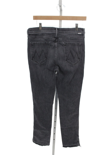 Mother Womens Cropped Jeans Gray Size 32