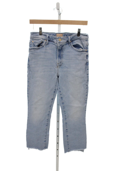 Mother Womens Cropped Jeans Blue Mid Rise Size 31