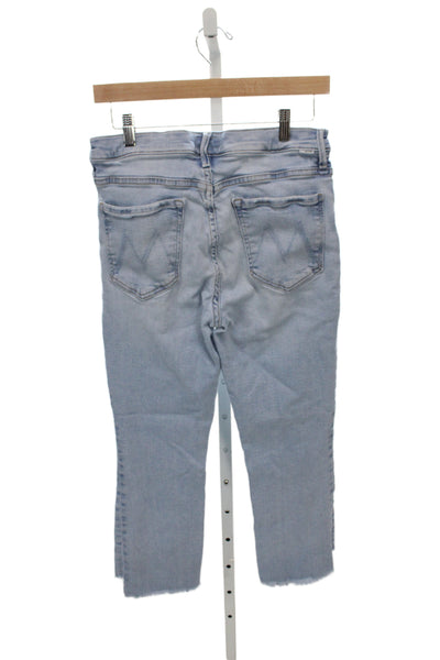 Mother Womens Cropped Jeans Blue Mid Rise Size 31