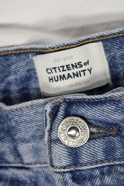 Citizens of Humanity Women Cut-Off Blue Organic Cotton Shorts Size 30