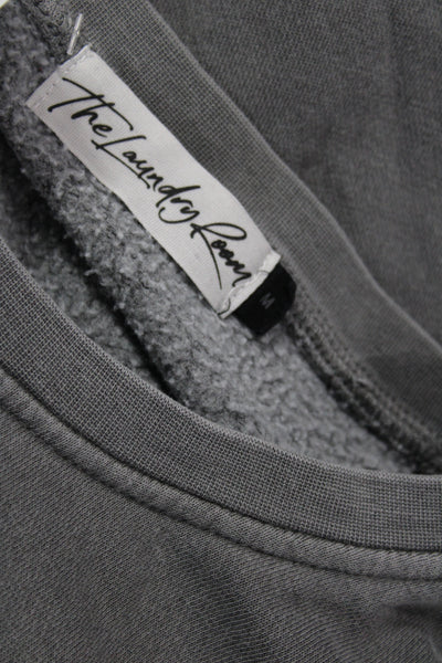 The Laundry Room Women Pullover Gray Cotton Crew Neck Long Sleeve Size M