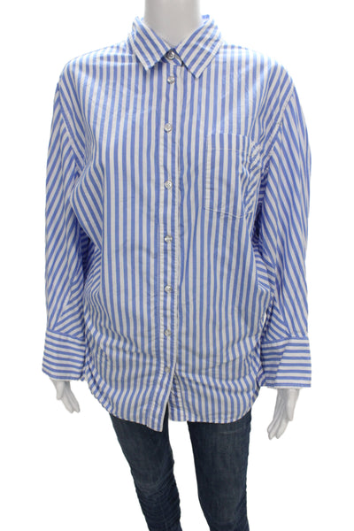 Free People Women Striped Collared Button-Up Long Sleeve Cotton Size XS