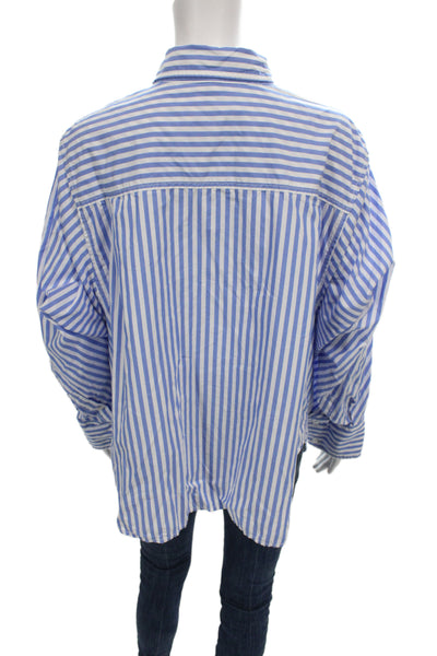 Free People Women Striped Collared Button-Up Long Sleeve Cotton Size XS