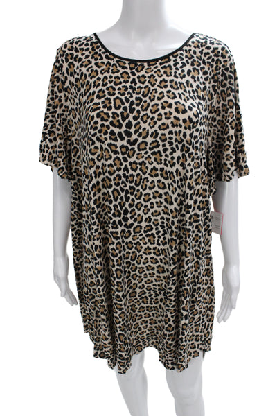 Kate Spade New York Womens Animal Print Night Gown Beige Size Extra Large