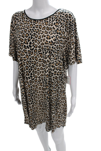 Kate Spade New York Womens Animal Print Night Gown Beige Size Extra Large