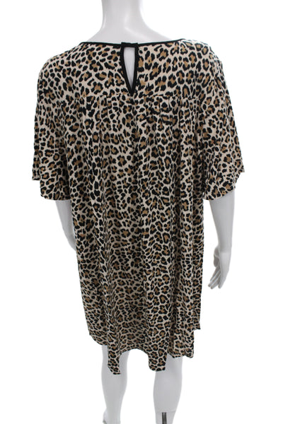 Kate Spade New York Womens Animal Print Night Gown Beige Size Extra Large