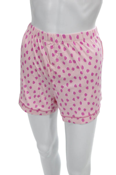 Kate Spade New York Womens Spotted Pajama Shorts Set Pink Size Large