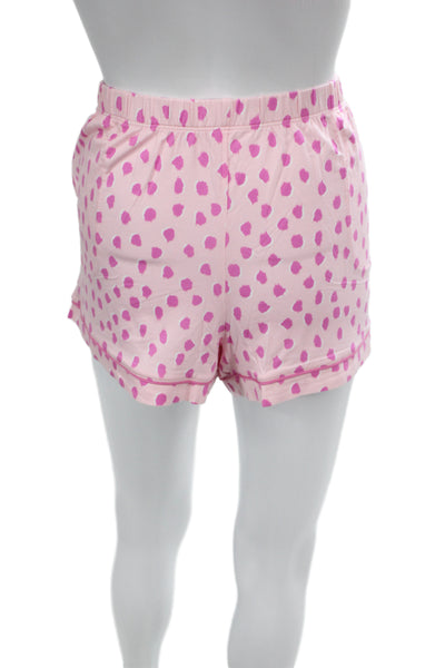 Kate Spade New York Womens Spotted Pajama Shorts Set Pink Size Large