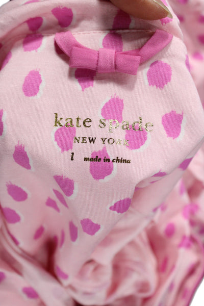 Kate Spade New York Womens Spotted Pajama Shorts Set Pink Size Large