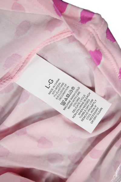 Kate Spade New York Womens Spotted Pajama Shorts Set Pink Size Large