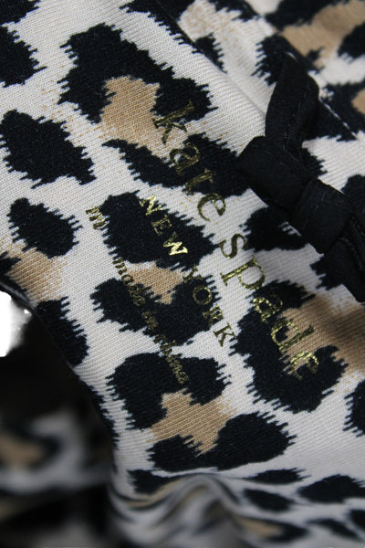 Kate Spade New York Womens Animal Print Pajama Set Beige Black Size Medium