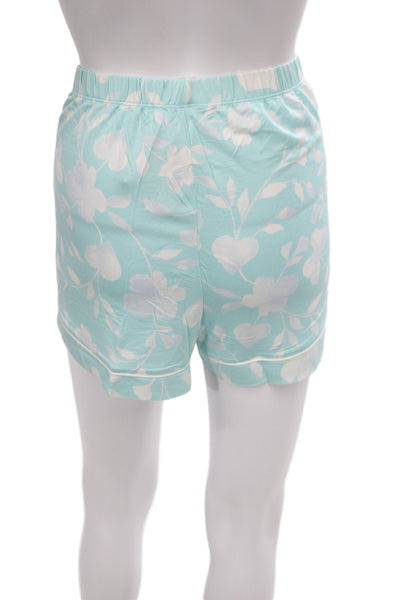 Kate Spade New York Womens Floral Print Pajama Set Blue White Size Extra Large