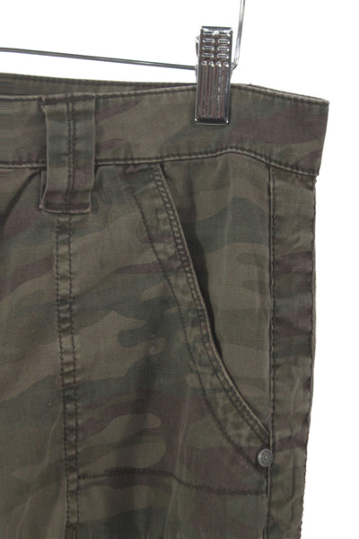 Sanctuary Womens Cargo Pants Green Camo Cotton Size 27