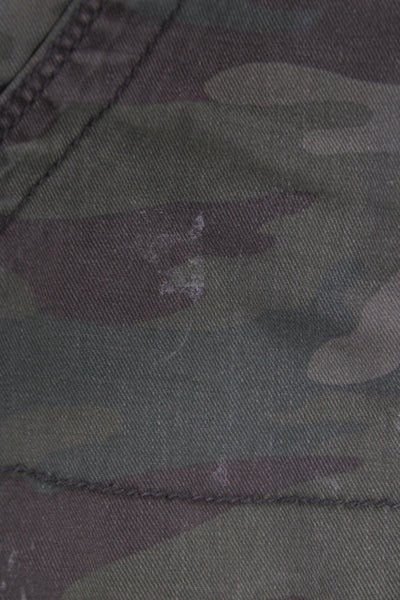 Sanctuary Womens Cargo Pants Green Camo Cotton Size 27