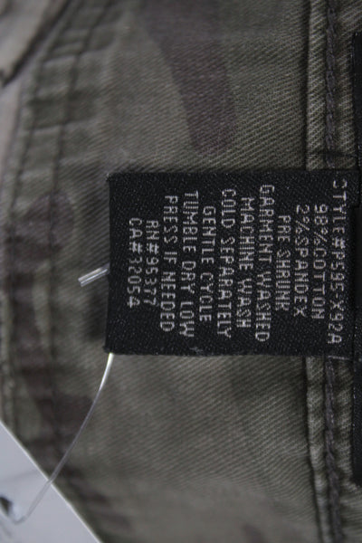 Sanctuary Womens Cargo Pants Green Camo Cotton Size 27
