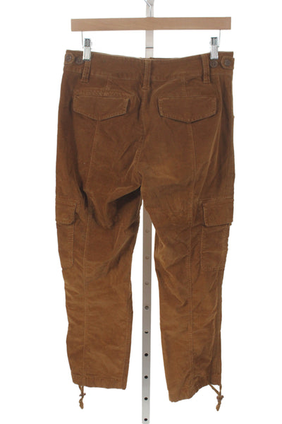 Sanctuary Womens Cargo Corduroy Pants Brown Button Closure Size 27