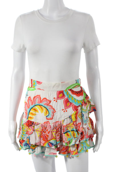 Taj By Sabrina Grippa Womens Multicolor Paisley Mini Skirt Viscose Boho Size S