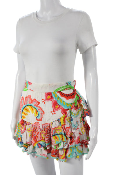 Taj By Sabrina Grippa Womens Multicolor Paisley Mini Skirt Viscose Boho Size S