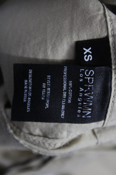 SPRWMN Womens Cropped Beige Cotton Pants Pull On Size XS