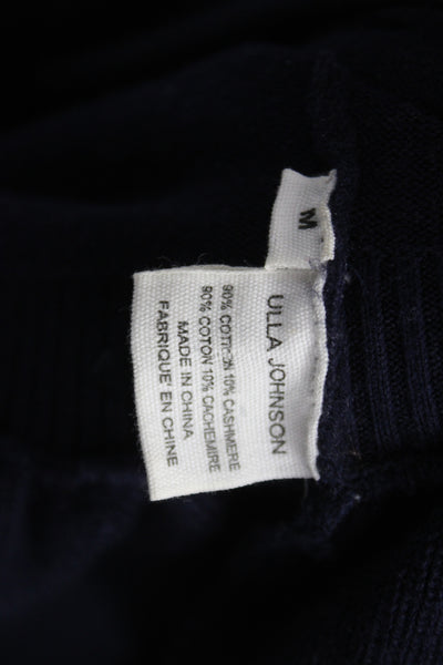 Ulla Johnson Womens One Shoulder Pullover Blue Cotton Long Sleeve Size M
