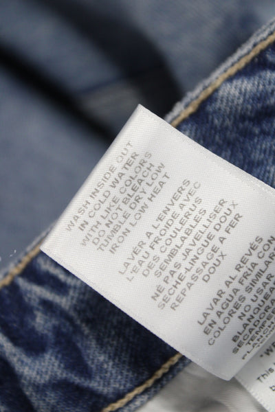 Good American Women Mini Skirt Blue Cotton Button Casual Size 4